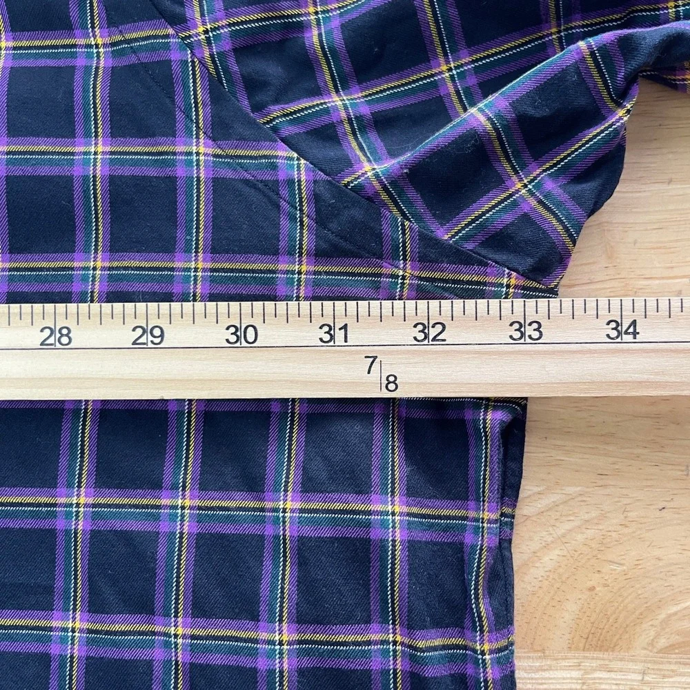 Polo Ralph Lauren Blake Mens 4XB BIG Cotton Black Purple Plaid Long Sleeve Shirt